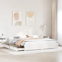 Letto senza Materasso Bianco 180x200 cm Legno Massello di Pino 3301695