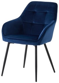 Set di sedie da pranzo blu scuro in imbottito con braccioli 2 pz Nolan Square – Unique Furniture