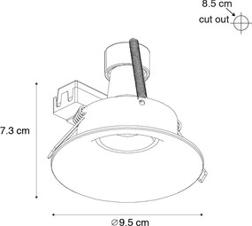 Faretto da incasso smart nero con Wifi GU10 50mm - Gijs