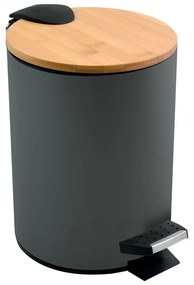 Cestino per la spazzatura grigio scuro in acciaio con pedale 5 l Adonis – Spirella