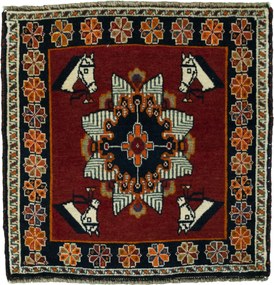 Shiraz Tappeto persiano 60 x 60 Rosso (Iran) Annodato A Mano
