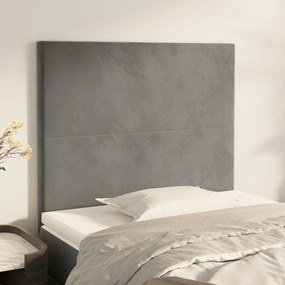 Testiera 2 Pz Grigio Chiaro 90x5x78/88 Cm İn Velluto /