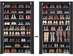 Armadio in tessuto con ripiani MATIS 100x162 cm, nero