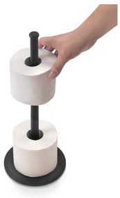 Porta carta igienica nero opaco in acciaio Lava – Metaltex