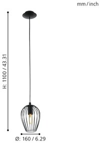 Eglo 49477 - Lampadario NEWTOWN 1xE27/60W/230V