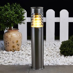Lindby lampioncino Enja, 50 cm, acciaio inox, IP44, E27