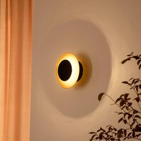 Lampada a sospensione Lindby LED Tiama, metallo, nero/oro, Ø 20 cm