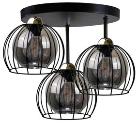 Lampadario a soffitto SOLO BLACK 3xE27/60W/230V Ø30 cm nero/oro