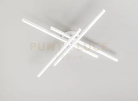 Plafoniera in alluminio colore bianco syncro led 58w cct 3000k 4000...