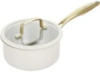 Casseruola 18 cm in acciaio bianco oro California con coperchio