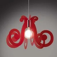 Lampadario a sospensione in Plexiglas MIZAR Rosso diametro 64x h41 cm