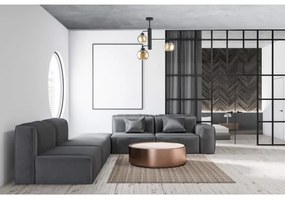 Lampadario a sospensione con supporto rigido FLEX 3xE27/60W/230V nero/fumé beige