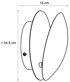 Lampada da parete moderna rame 34,5 cm 2 luci - Sunrise