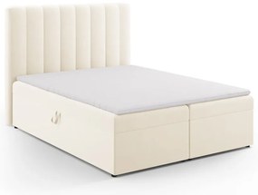 Letto boxspring beige con contenitore 160x200 cm Gina - Milo Casa