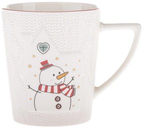 Tazza bianca in porcellana a tema natalizio 380 ml Snowman – Dakls