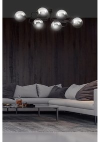 Lampadario da soffitto BRENDI 6 in acciaio e vetro 6xE14 Colore del corpo Grafite