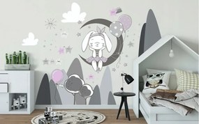 Adesivo decorativo da parete per cameretta con Mia la coniglietta sognatrice 100 x 200 cm