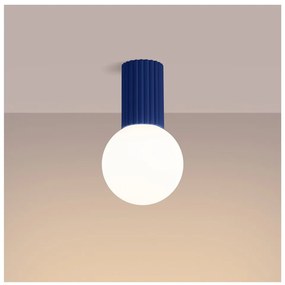 Plafoniera blu con paralume in vetro ø 12 cm Orbital – Sollux