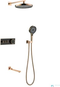Sistema doccia termostatico a incasso ELITE EDITION BCS1603 con schermo, in più finiture tra cui nero e nero opaco — Rame - nero — Tre uscite