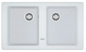 Lavello integrato 2 vasche FRANKE Boston fragranite L 50 x L 86 cm bianco