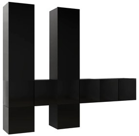 Set mobile tv 7 pz nero in truciolato