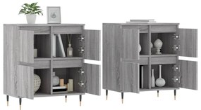 Credenze 2 pz grigio sonoma in legno multistrato