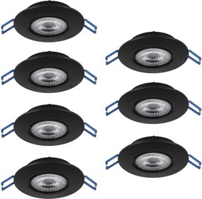 Eglo 300191 - Set da 7 faretti LED da incasso GEDREZ LED/4,9W/230V Ø 9 cm nero