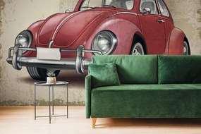 Carta da parati autoadesiva – Auto d'epoca rossa