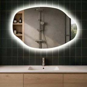 Specchio da bagno LED di forma irregolare O221