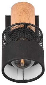 Lampada da parete in nero e naturale ø 7 cm Nandini - Trio