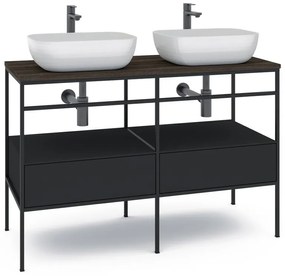 Mobile sottolavabo e lavabo Outline per doppia vasca nero L 120 x H 92 x P 45.5 cm 2 cassetti