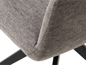 Sedia da pranzo grigia in imbottito con braccioli Roxana – Unique Furniture