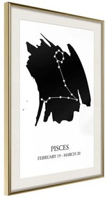 Poster  Zodiac: Pisces I  Cornice Quadri Cornice d'oro con passe-partout, Larghezza x Altezza Home decor 20x30