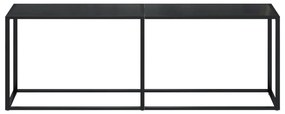 Tavolo consolle nero 220x35x75,5 cm in vetro temperato