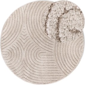 Tappeto rotondo beige ø 200 cm Panglao New York Taupe – Elle Decoration