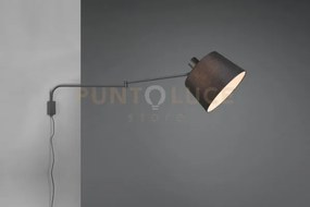 Applique a parete decorativa con paralume nera orientabile e snodab...