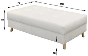 Sgabello in velluto a coste color crema Ariella - Ropez