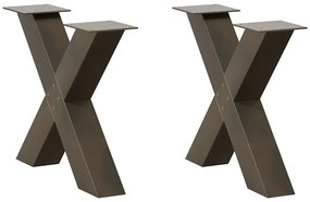 Gambe Tavolino Caffè A X 2 Pz Naturale 50x(42-43) Cm Acciaio /
