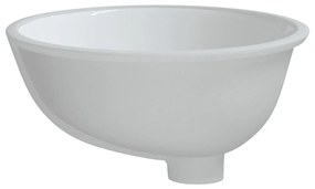 Lavandino da Bagno Bianco 43x35x19 cm Ovale in Ceramica