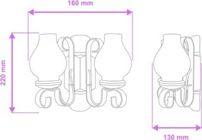 Brilagi - Applique RUSTIC 2xE14/40W/230V faggio