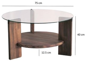 Tavolino rotondo marrone ø 75 cm Mondo - Neostill