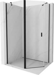 Mexen Mist cabina doccia pentagonale asimmetrica a battente 100 x 90 cm, trasparente, nero - 8A8-100-090-70-00
