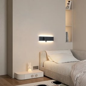 Brilagi-LED Lampada da parete orientabile con porta USB NOCTIS LED/3W/230V+LED/9W nera