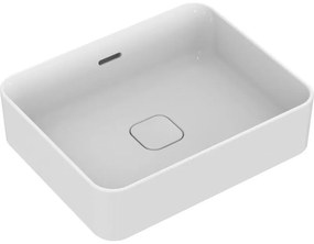 Lavabo da appoggio Strada II IDEAL STANDARD rettangolare in ceramica L 50 x H 18 x P 40 cm bianco lucido piletta non inclusa