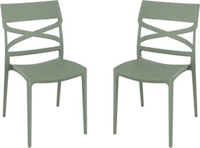 Sedia polipropilene per interno e esterno impilabile MIROK Salvia set 2 pezzi