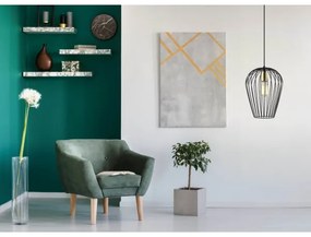 Klausen 111013 - Lampadario a sospensione con filo BLANCHE 1xE27/11W/230V nero