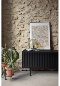 Mobile TV nero-colore naturale effetto rovere 180x52 cm Sierra – Teulat