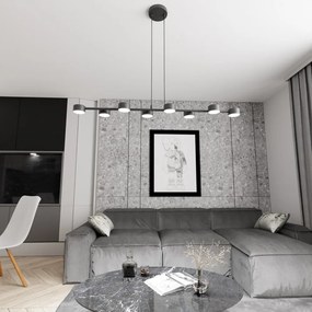 Lampadario a sospensione MEGARA 8 Nero 8xGX53 Colore del corpo Nero