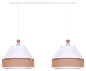 Duolla - Lampadario a sospensione con filo AVIGNON 2xE27/15W/230V bianco/marrone