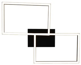 Plafoniera quadrata nera dimmerabile a 3 step - Plazas Novo